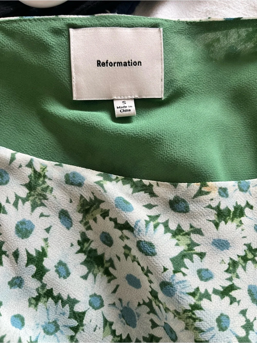 Reformation White and Green Floral Mini Dress - Picture 2 of 2